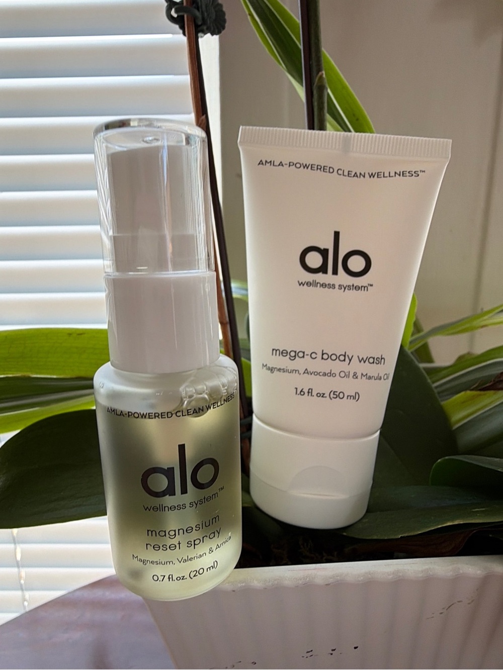 ALO Yoga Mega-C Body Wash & Magnesium Reset Spray - White